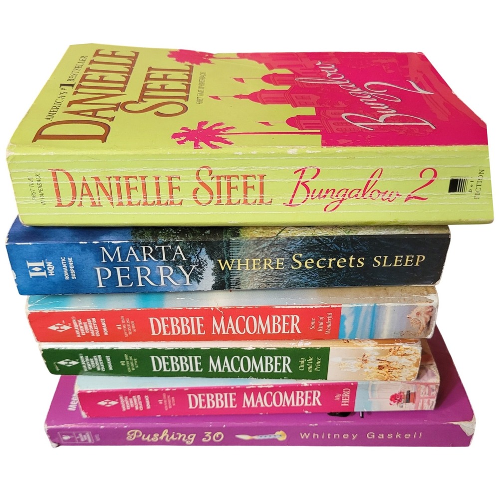 Danielle Steel Debbie Macomber Romance Book Lot 6 Paperback Novels Pushing‎ 30